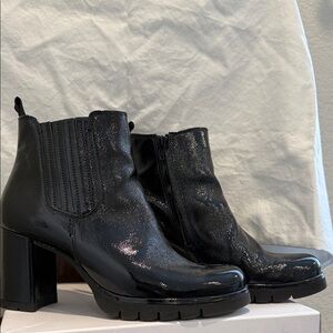 Paul Green Shiny Black Ankle Boots